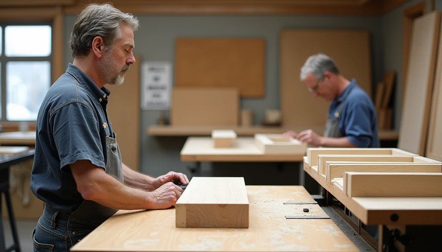 Split comparison – decisive homeowner marking up 3D rendering vs. stressed homeowner stuck on wood samples – decision speed matters
