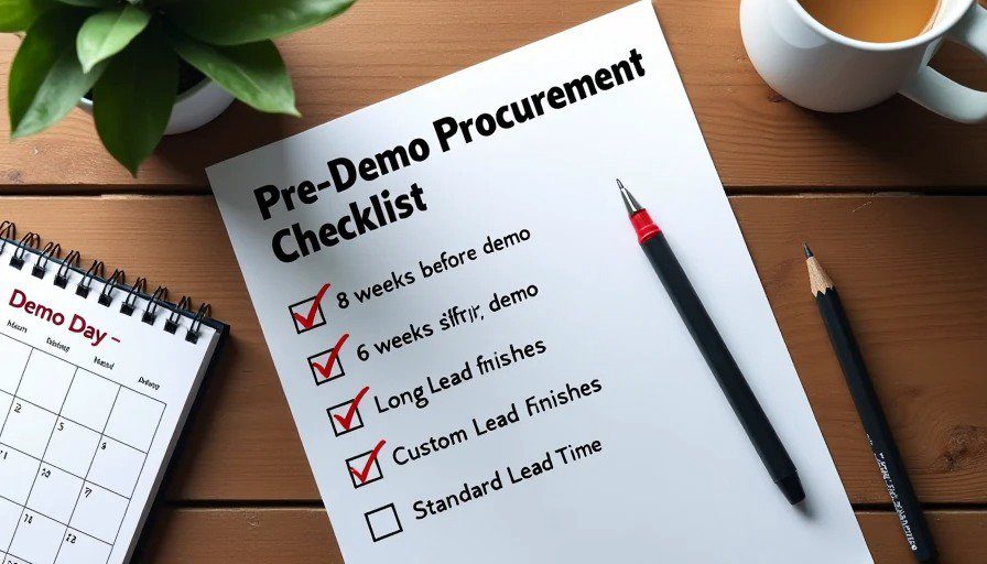 Pre‑demo procurement checklist: 8 weeks out