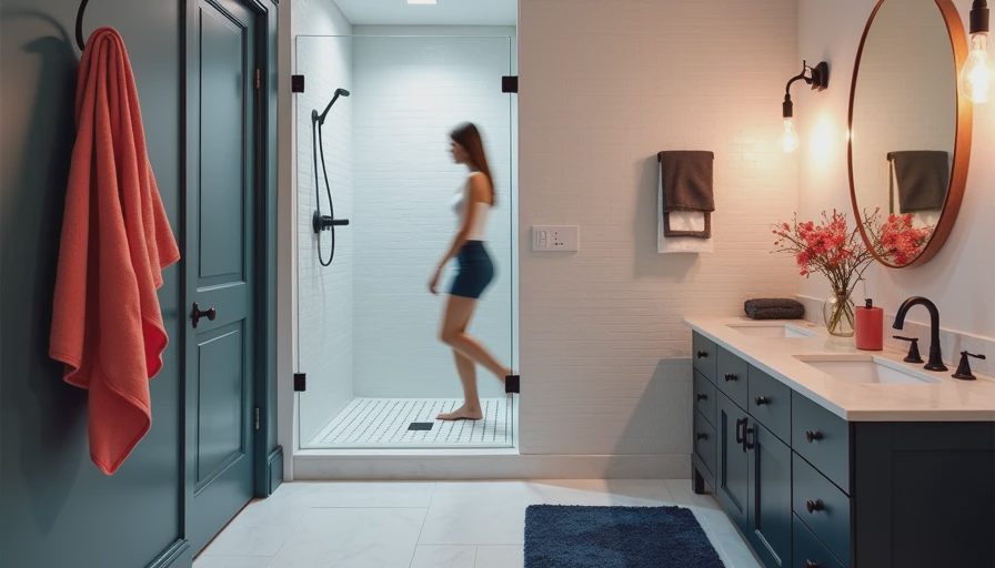Visual context for subway tile shower