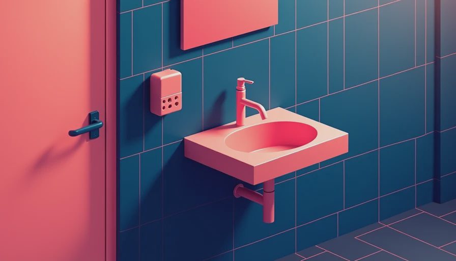 Visual context for wall mounted sink