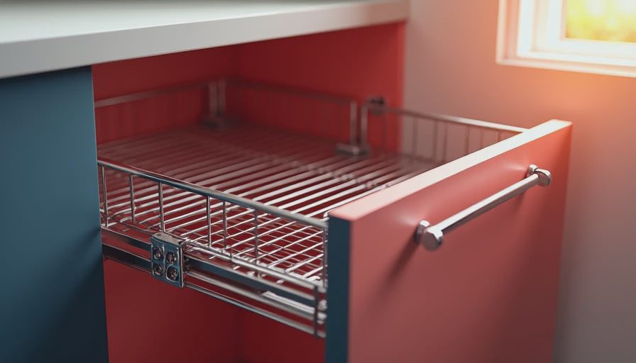 Visual context for corner cabinet pull out