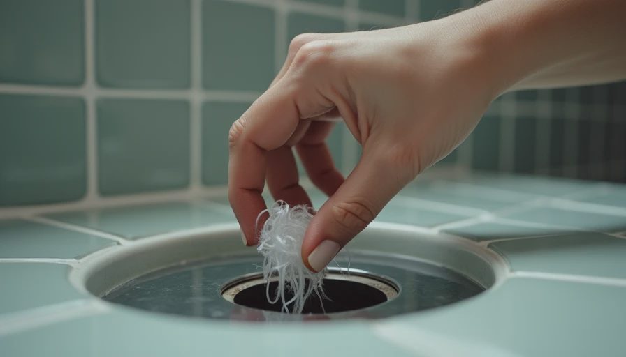 Visual context for shower drain hair catcher