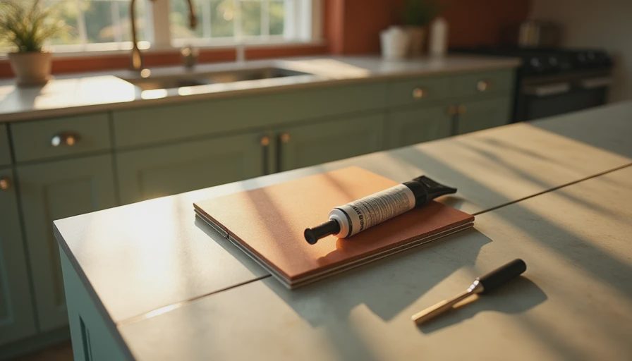 Visual context for caulking kitchen counter